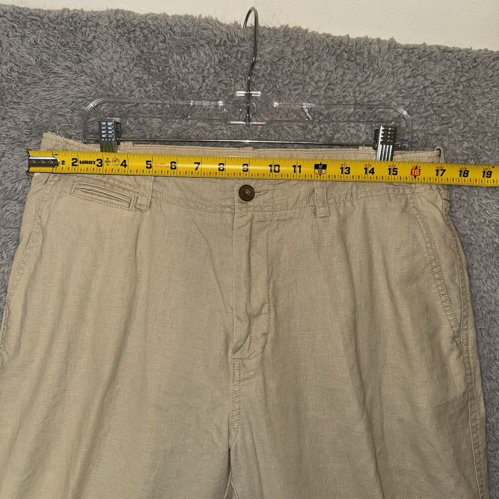 J Crew Men's Linen Blend Chino Pants Size 33x32 Tan Beach Coastal Old Money - Picture 5 of 7